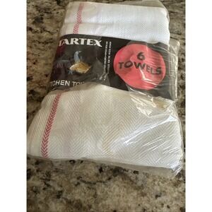 Vintage 70's startex  Kitchen Towels Set of 6 Checker Board Pattern NEW